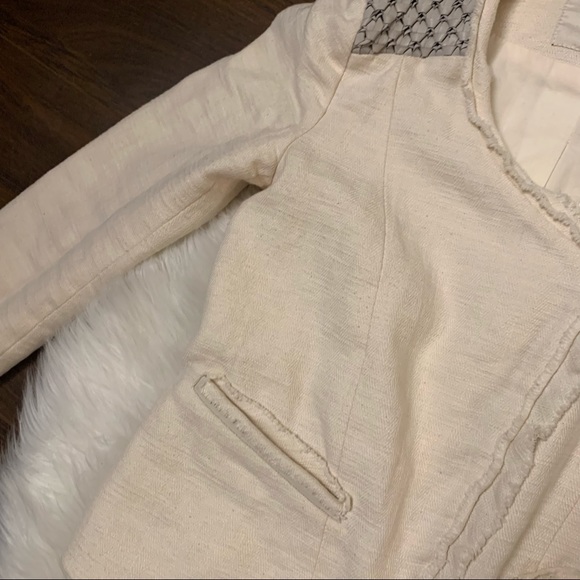 🌸 MAJE Tweed Blazer Jacket Cream - Picture 4 of 13